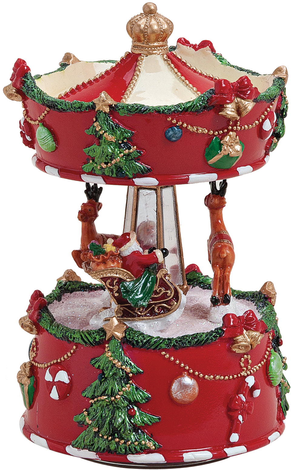 ROOST Spieluhr – Weihnachtliches Karussell – 11 × 17 × 11,5 cm – Kunststoff
