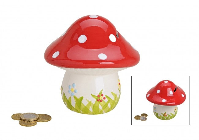 ROOST Spardose Pilz – Keramik – 13,6 × 13,6 × 13,6 cm