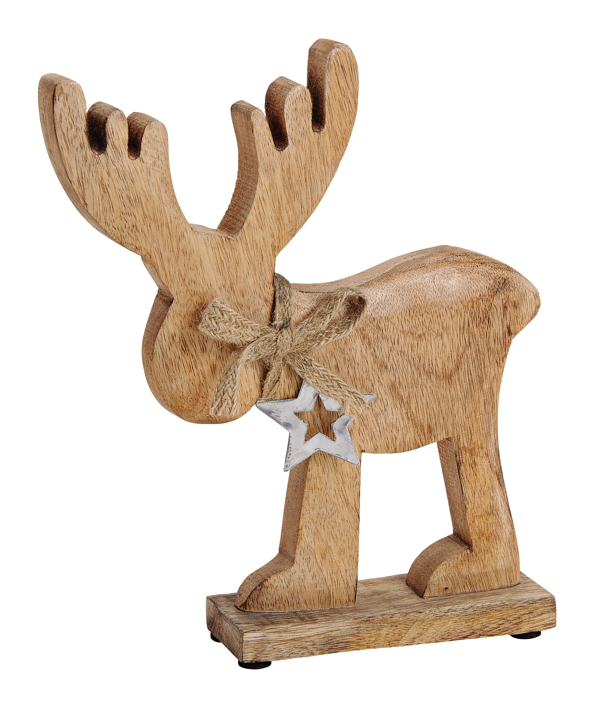 ROOST Aufsteller Elch – 22 × 6,5 × 28 cm – Mangoholz