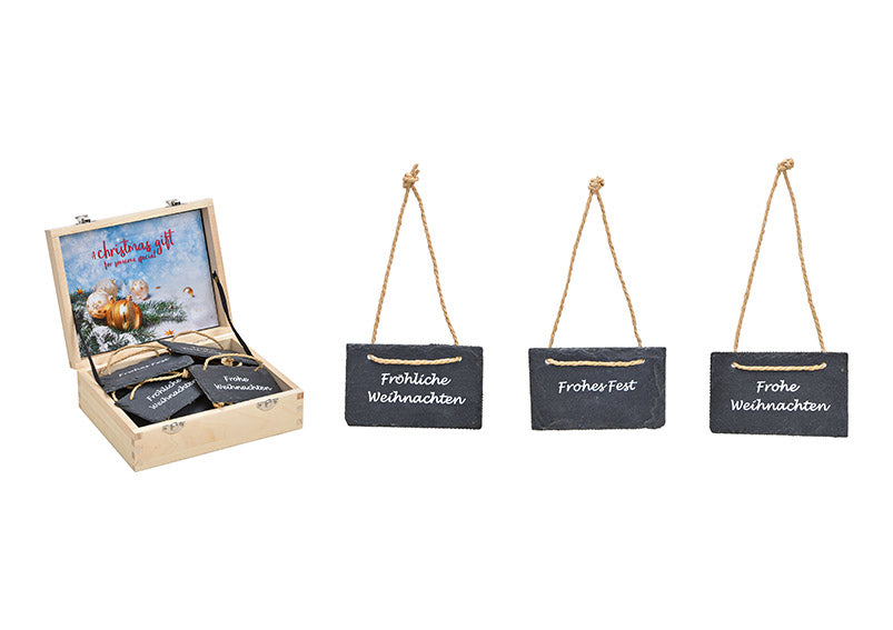 ROOST Weihnachtshänger – 10 × 6 cm – Schiefer