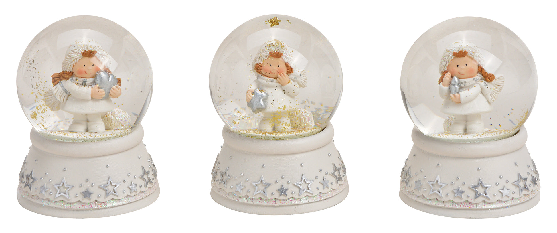 ROOST Schneekugel Winterkind – 10 cm, weiss