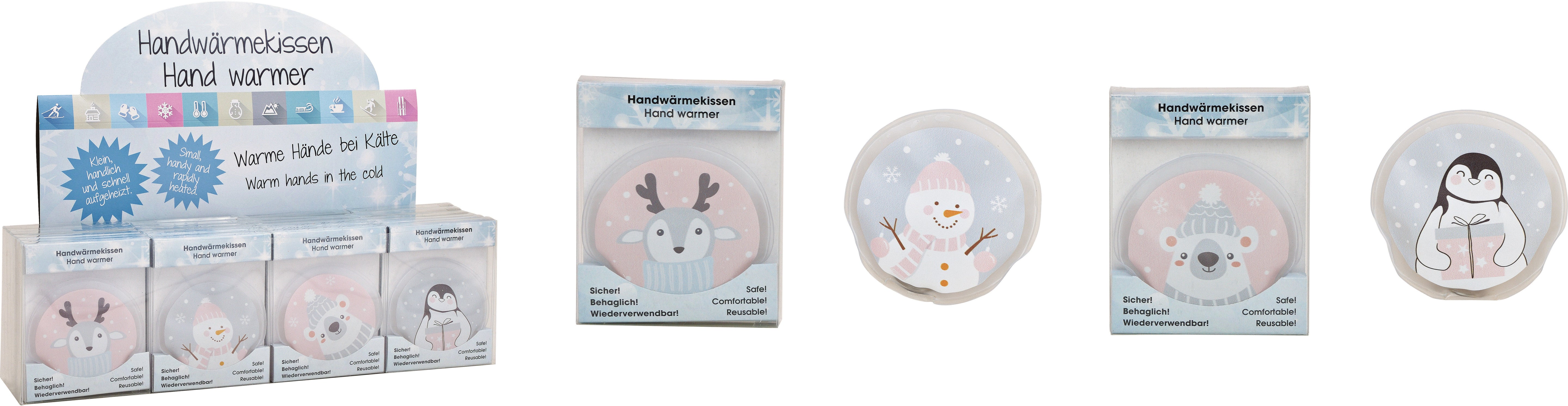 ROOST Taschenwärmer – 105 × 130 × 16 mm, 78 g, Wintermotiv