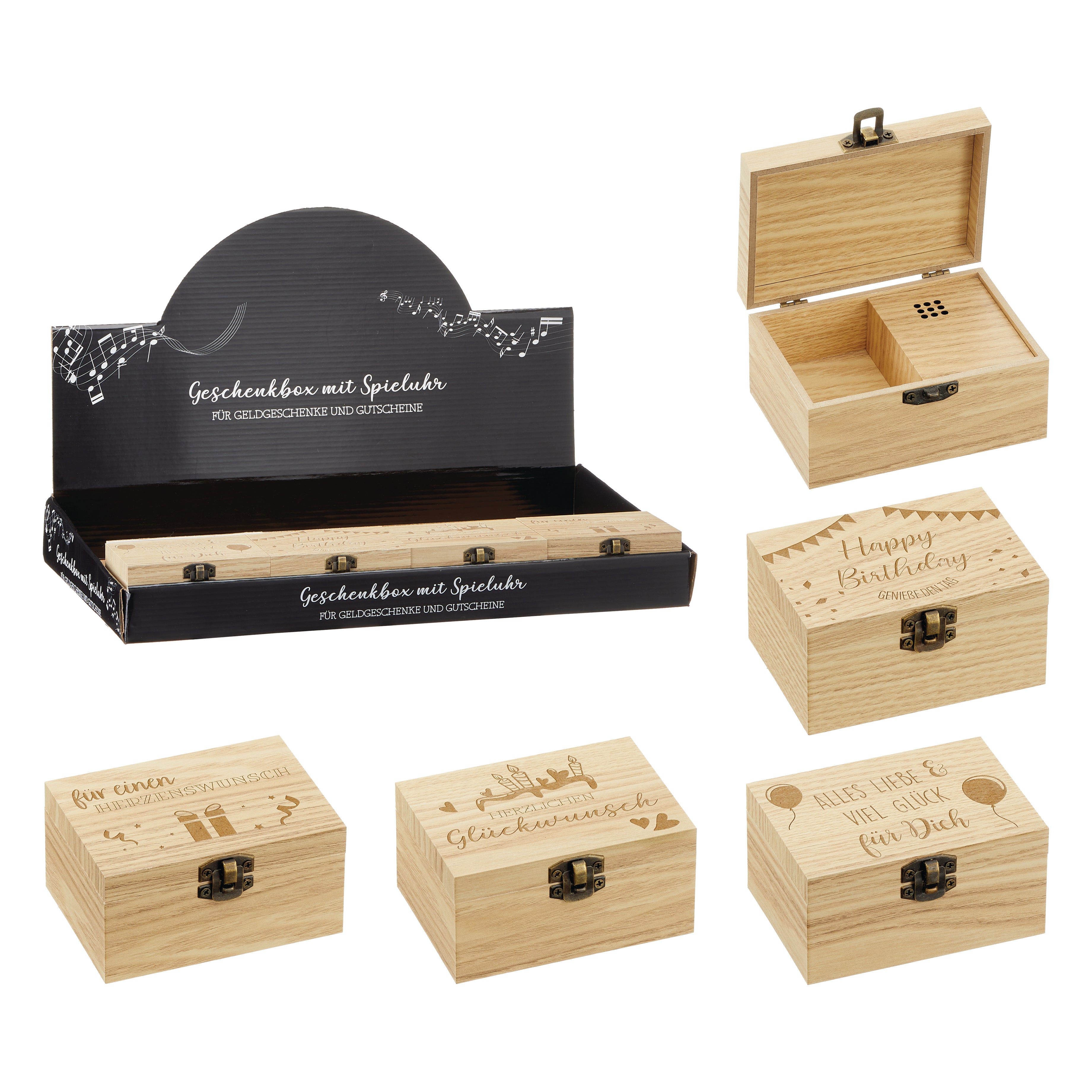 ROOST Spieluhr – 8 × 5,5 × 10,6 cm