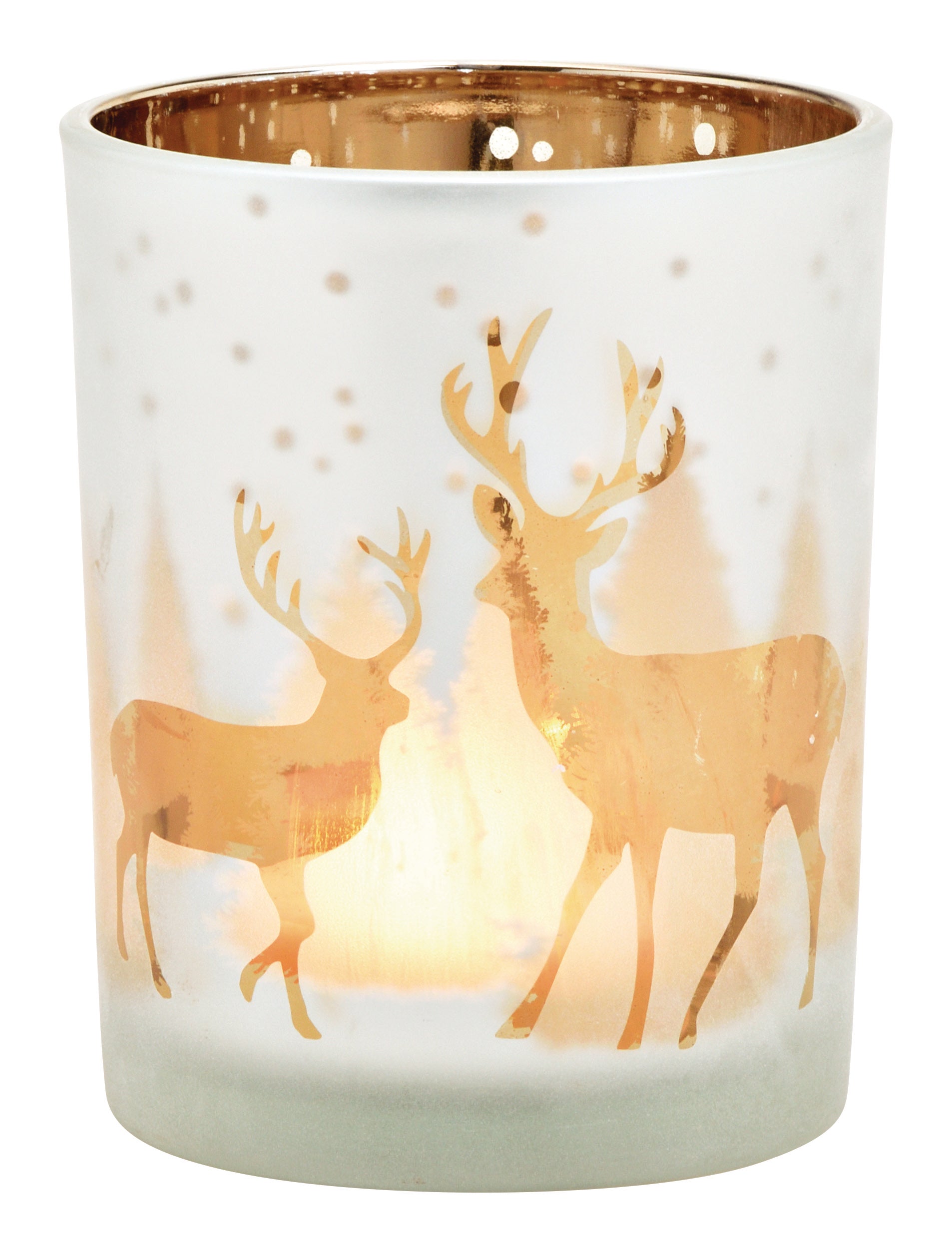 ROOST Windlicht Hirsch – mehrfarbig – Ø 10 × 13 cm