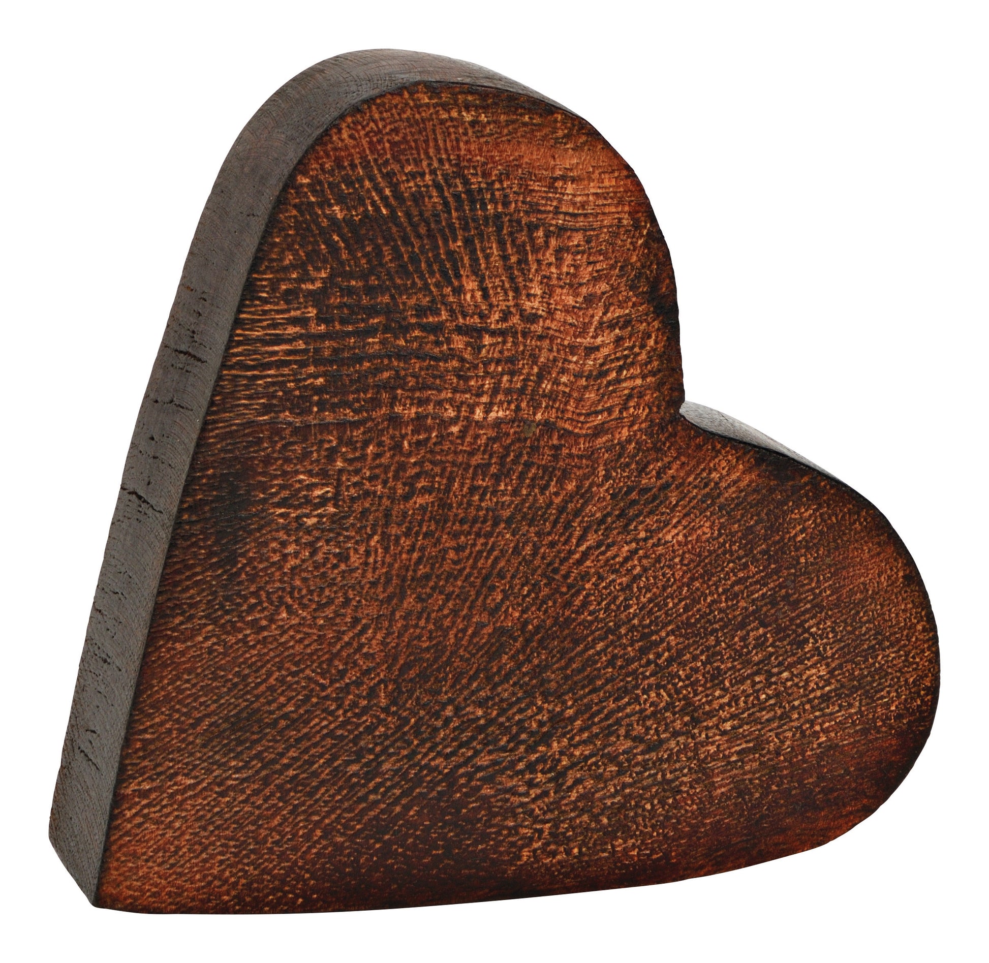 ROOST Herz – 17,5 × 14,5 × 4 cm – Mangoholz, Braun