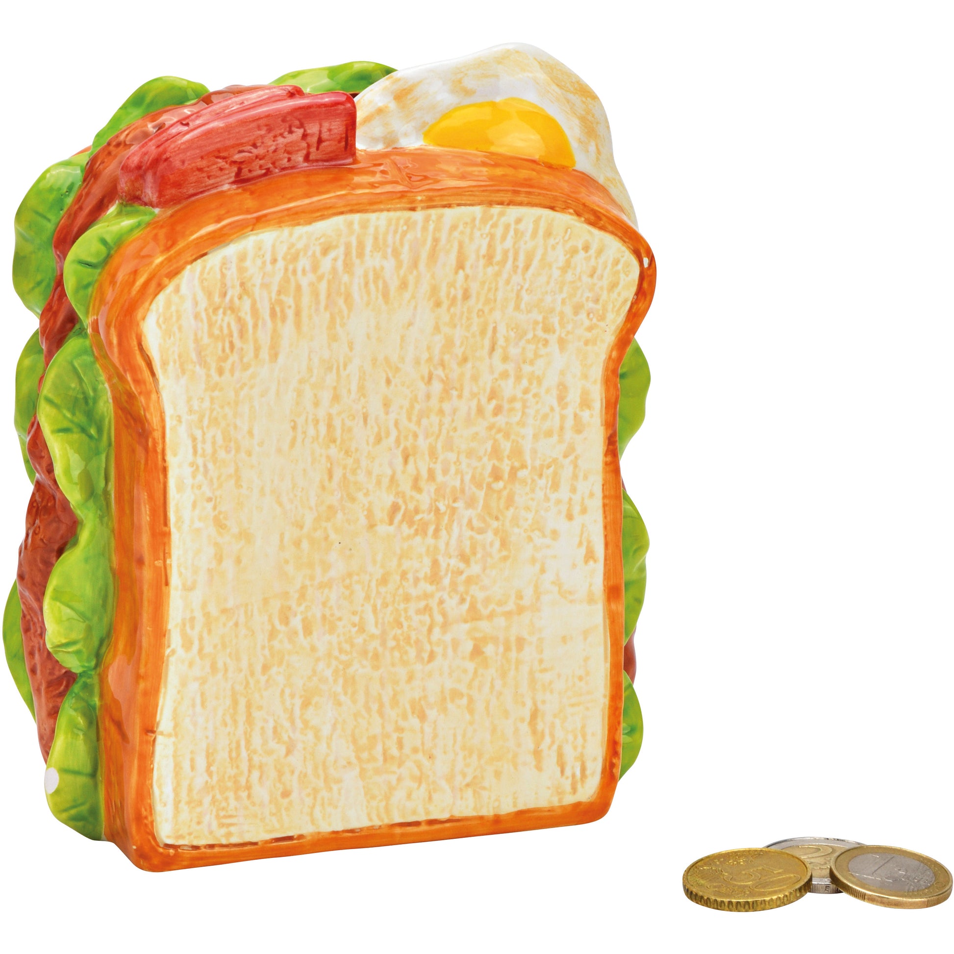 ROOST Spardose Sandwich – Keramik, Mehrfarbig – 14 × 9 × 16 cm