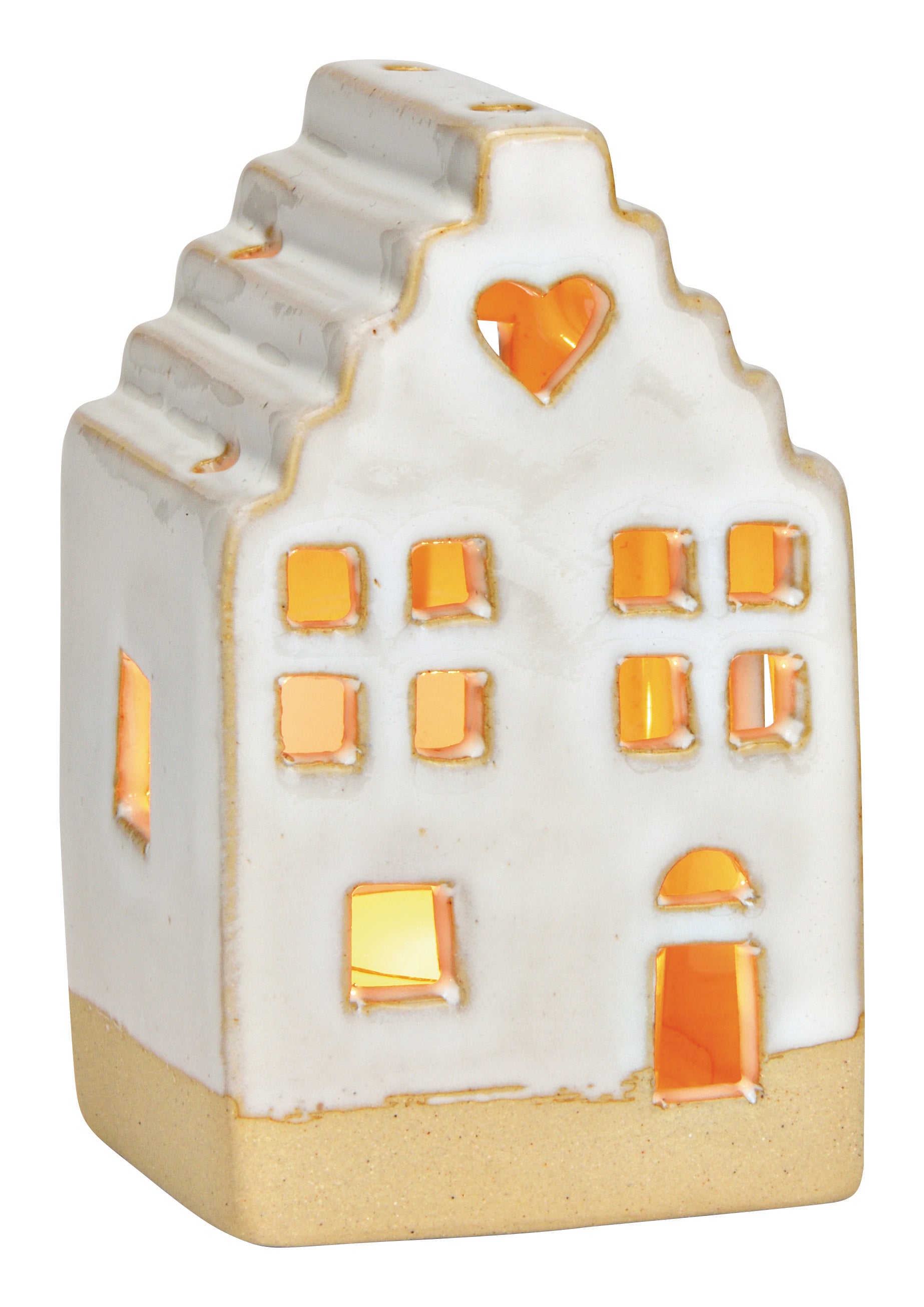 ROOST Windlicht – Keramik, weiss – 6 × 11,1 × 7 cm