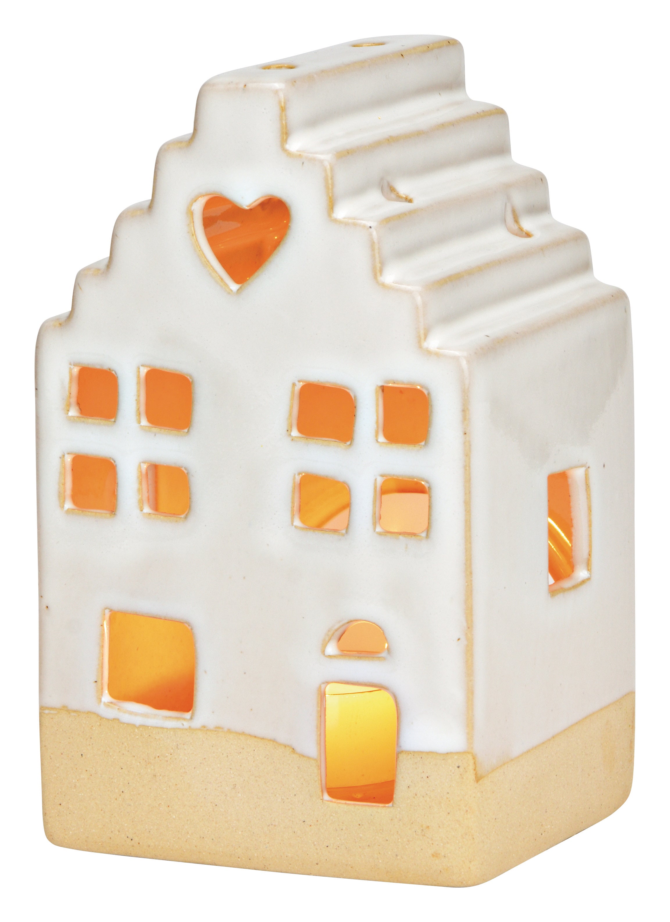 ROOST Windlicht – Keramik, weiss – 8,5 × 14 × 8,5 cm
