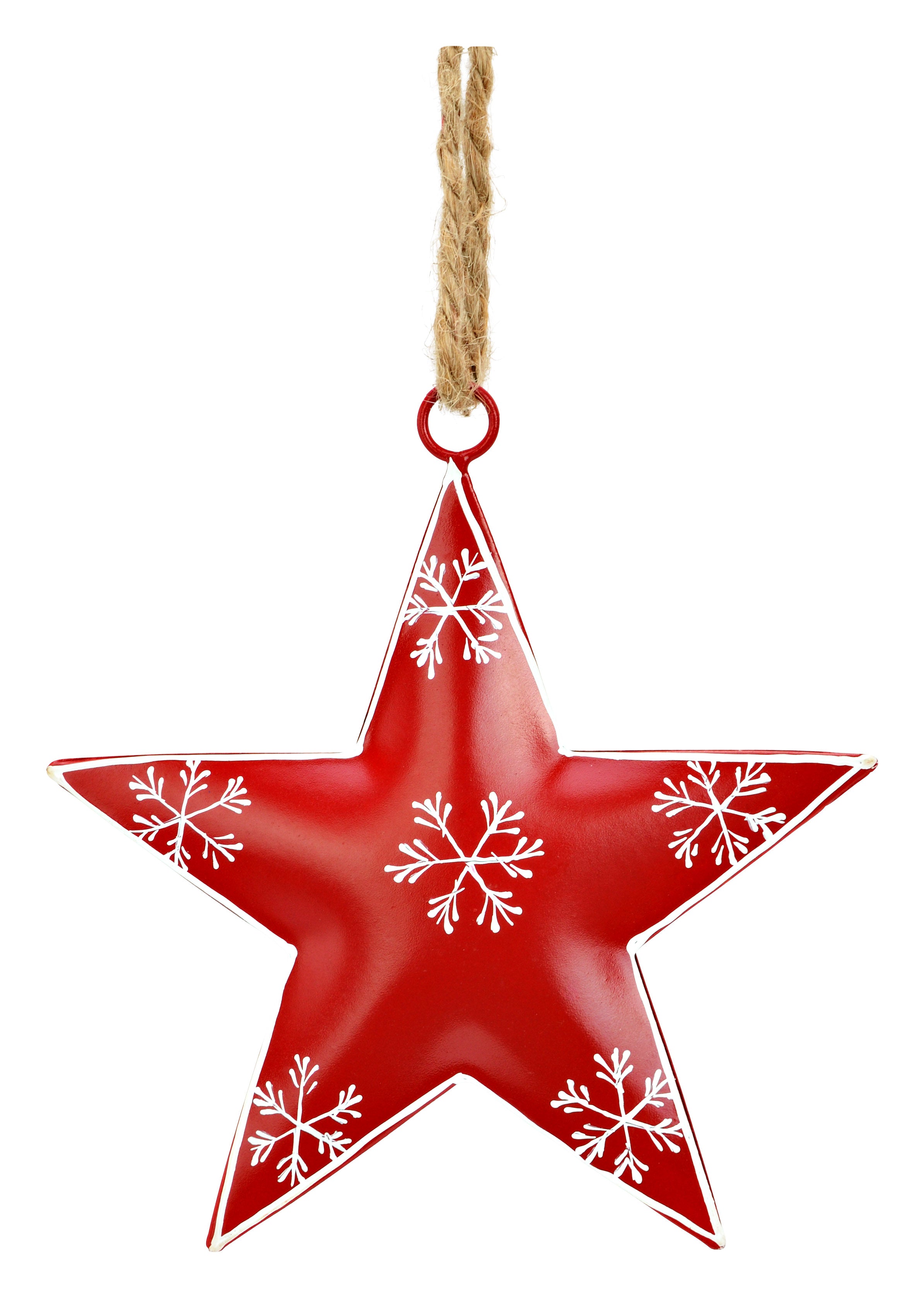 ROOST Weihnachtshänger Stern – 10 × 2 × 0,5 cm – Metall, rot