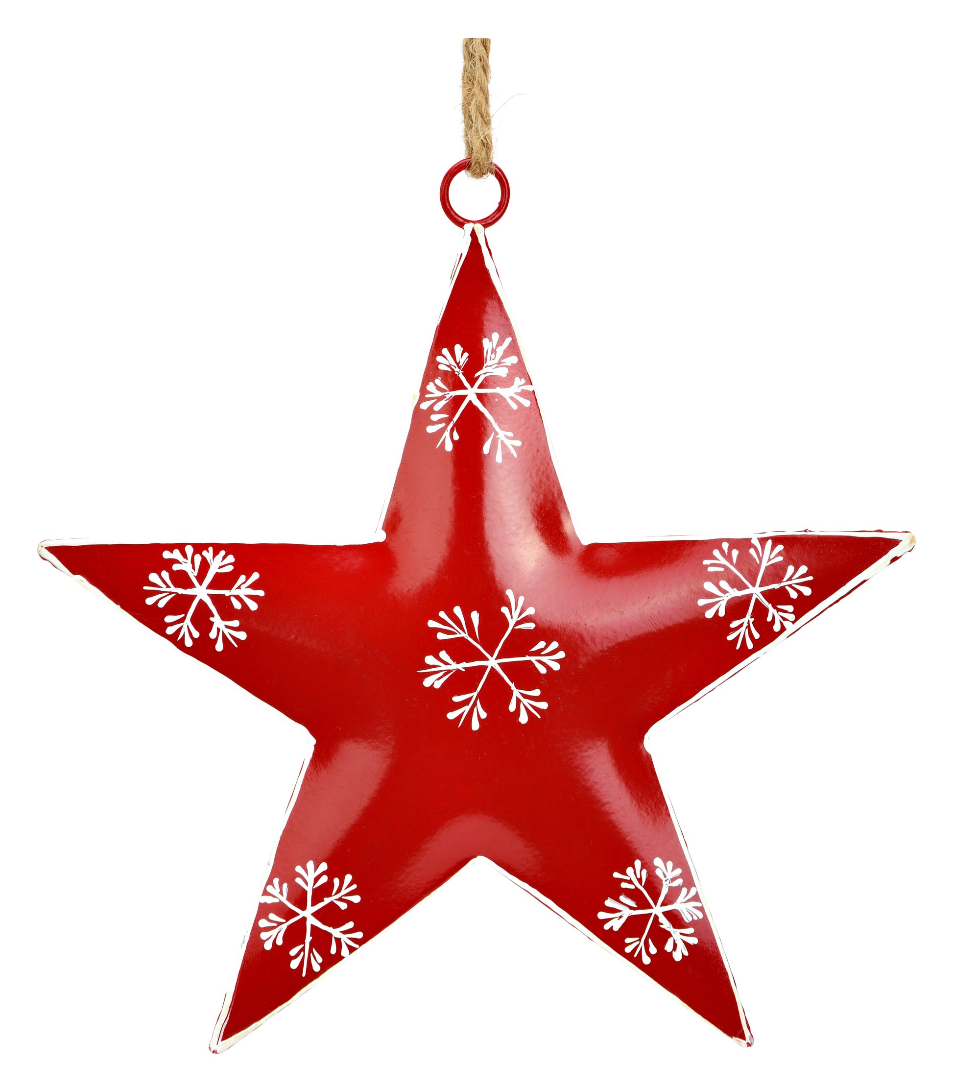 ROOST Weihnachtshänger Stern – 15 × 2 cm – Metall, rot