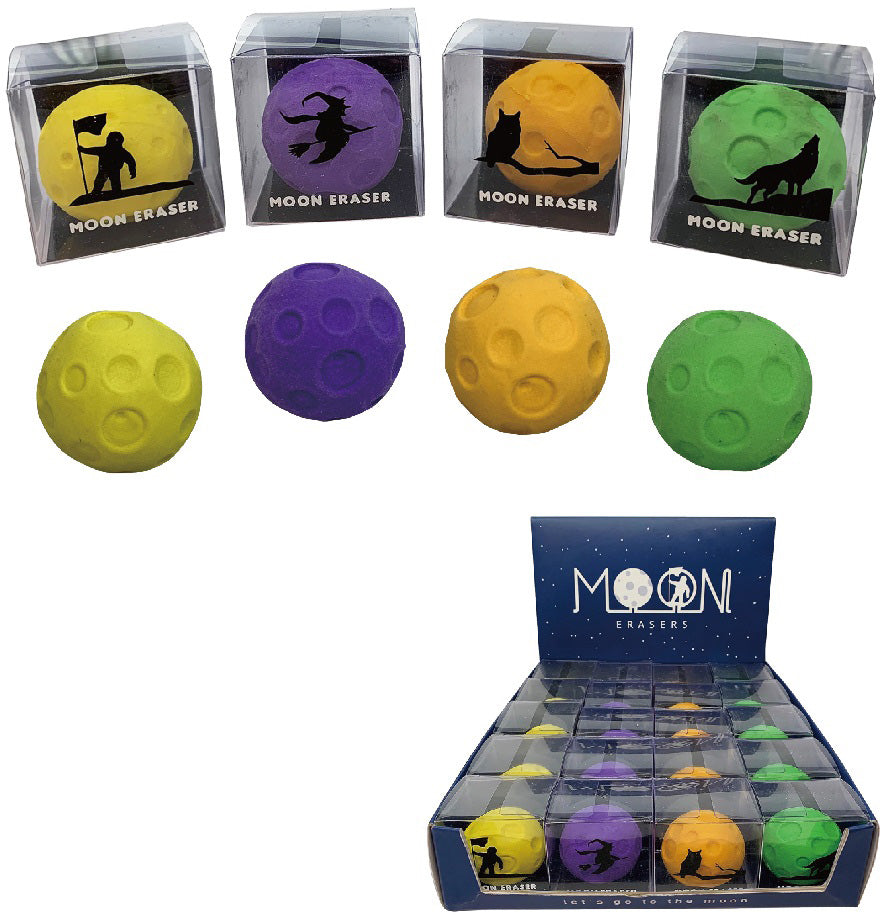 ROOST 3D Mond Radiergummi (4530) – 40 × 40 × 40 mm, farbig sortiert, 4er-Set