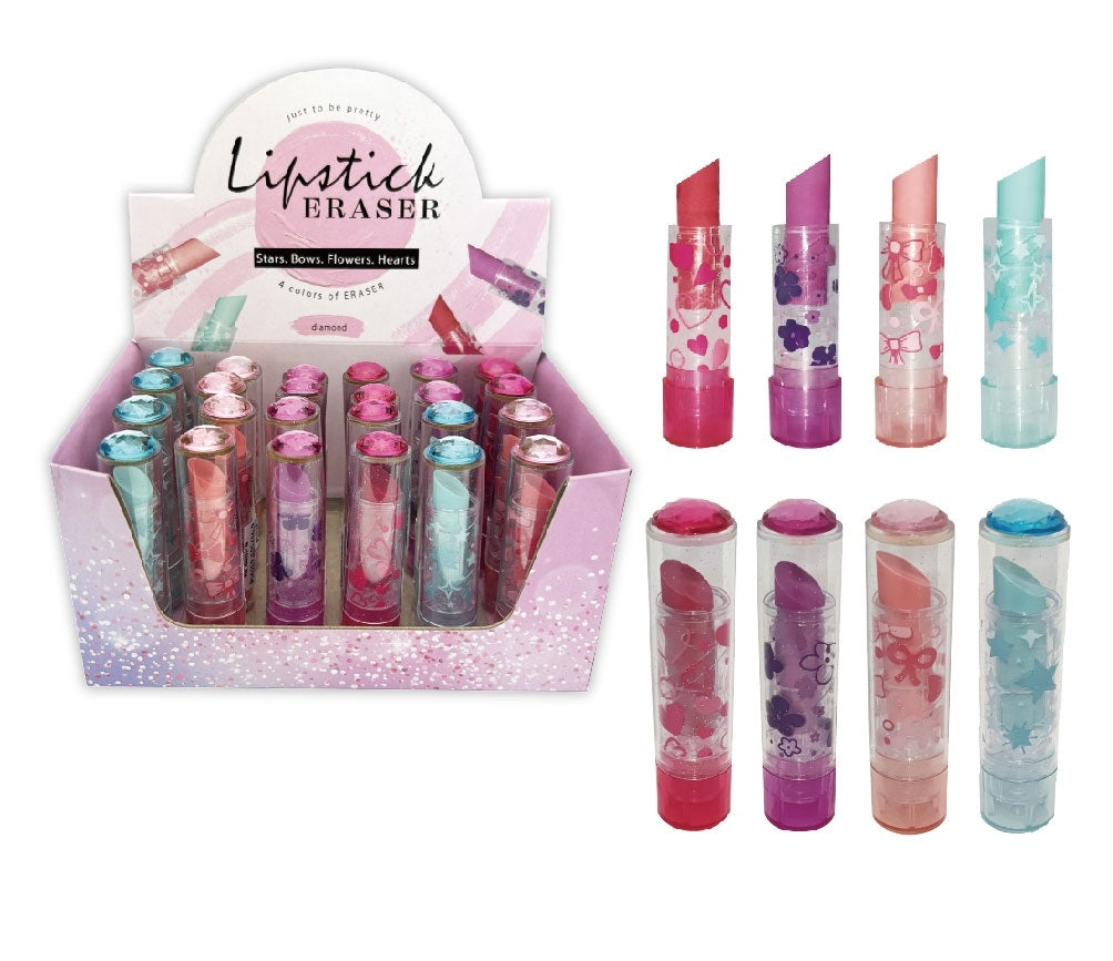 ROOST Motiv-Radiergummi Lippenstift 4568 – 20 × 20 × 80 mm, farbig sortiert