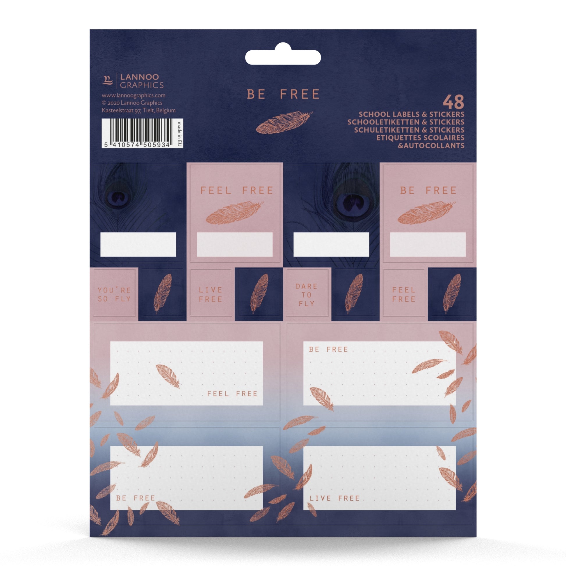 ROOST Haftetiketten – Bogen 156 × 208 mm, Midnight Gold