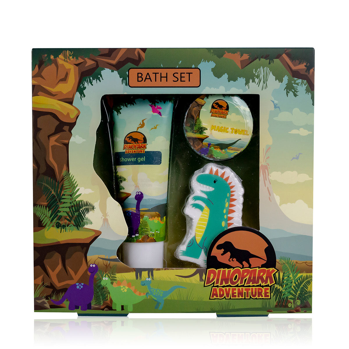 ROOST Badeset Dinopark 6052084 – Duft Apfel – Grün