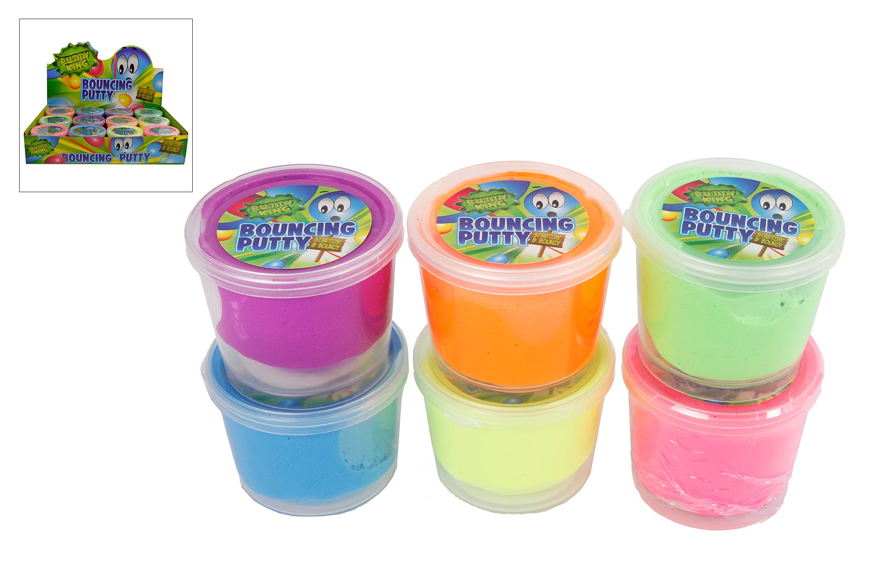 ROOST PUTTY KING bounce Fidget/Stressball – 50 g – 7 × 6,1 × 7 cm – mehrfarbig