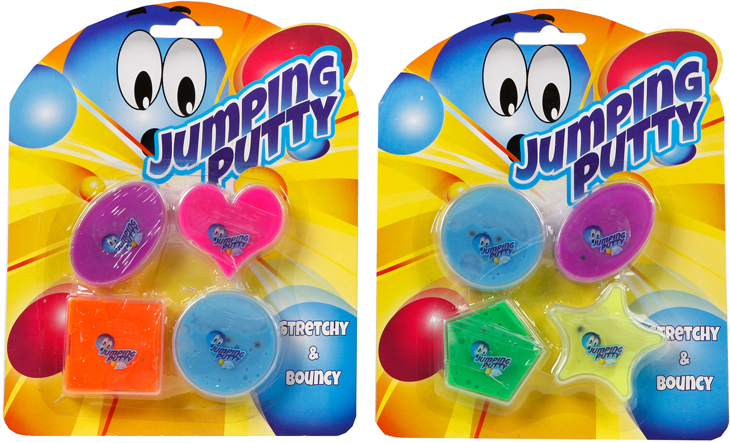 ROOST Fidget/Stressball Jumping Putty – mit Augen – 4 Stück, mehrfarbig