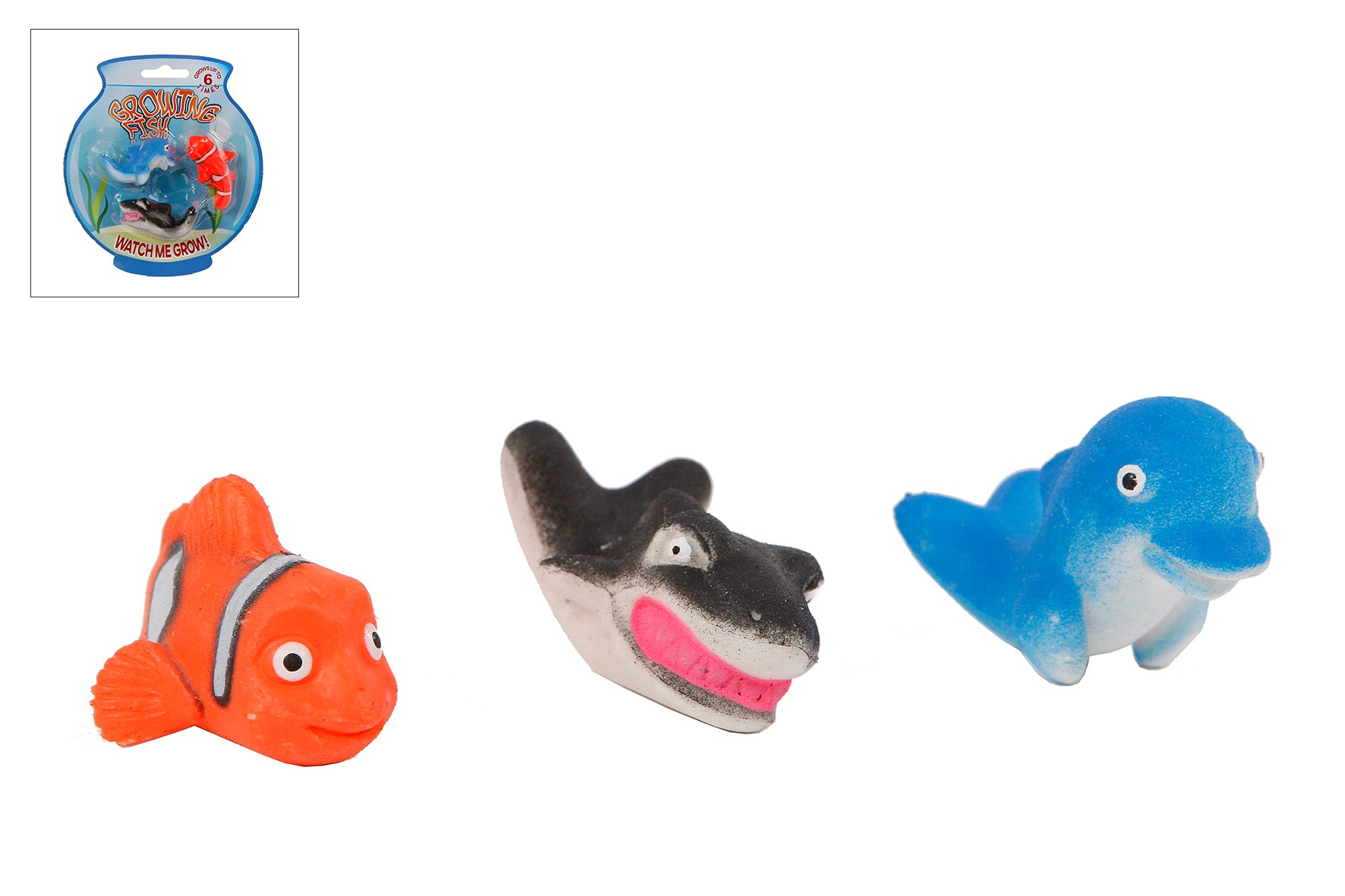 ROOST Wachsende Fische 620654 – 17,3 × 3,4 × 26,6 cm – Gummi, mehrfarbig