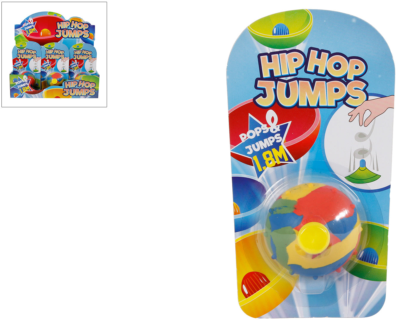 ROOST Jumper Hip Hop 620734 – Fidget/Stressball – springt ca. 1,8 m – 9,7 × 4,0 × 18,0 cm