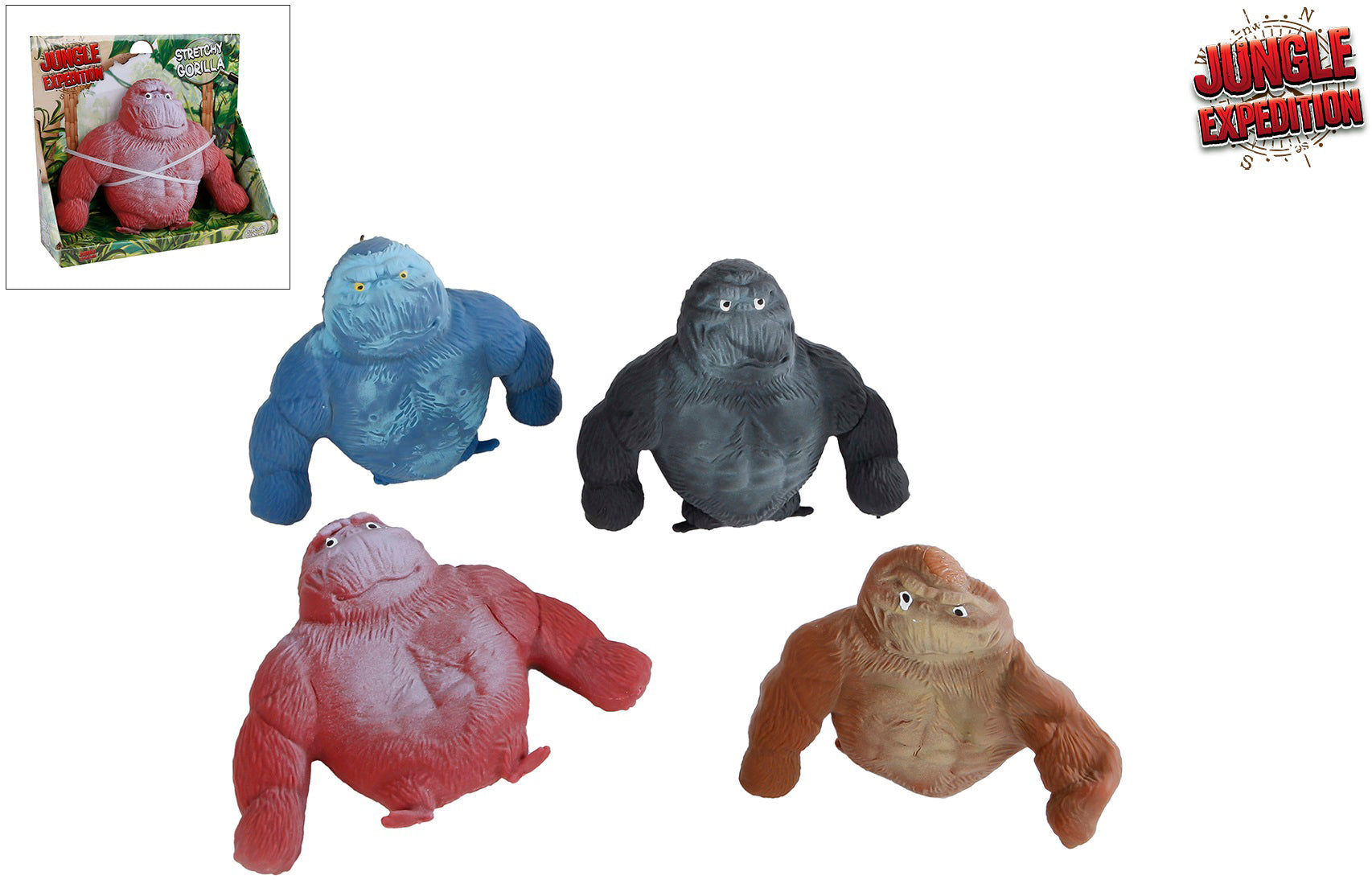 ROOST Jungle Expedition Stretch Plüschtier Gorilla – 15,5 cm