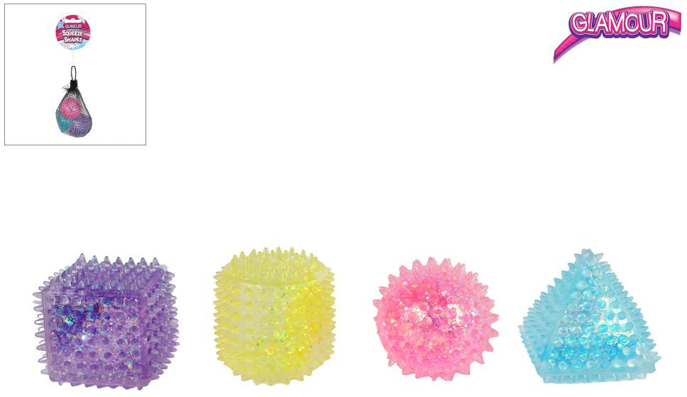 ROOST Fidget/Stressball Glamour – 9 × 6 × 9 cm – 3 Stück – Mehrfarbig
