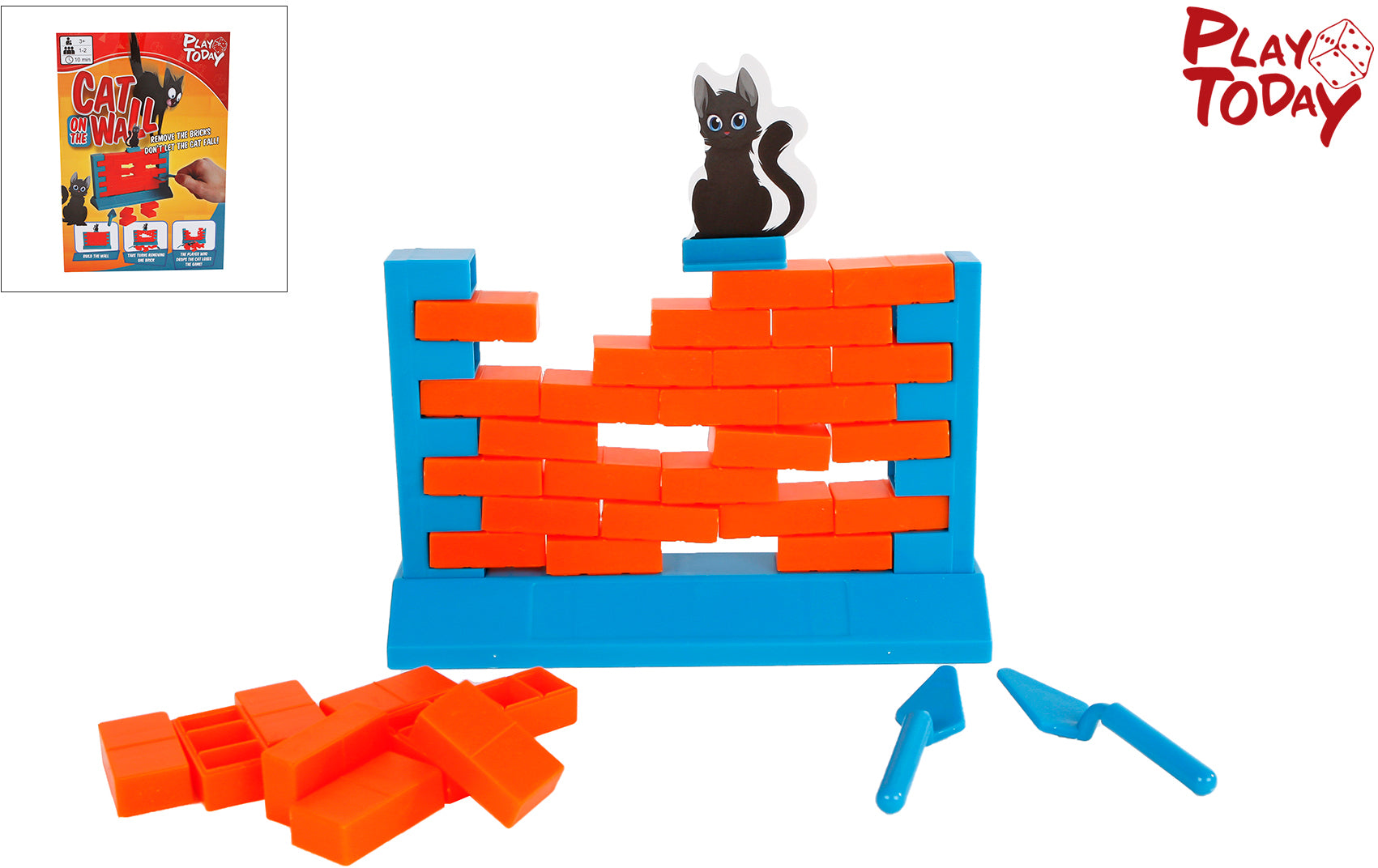 ROOST Play Today Plüschtier Katze an der Wand – 15 × 14 cm
