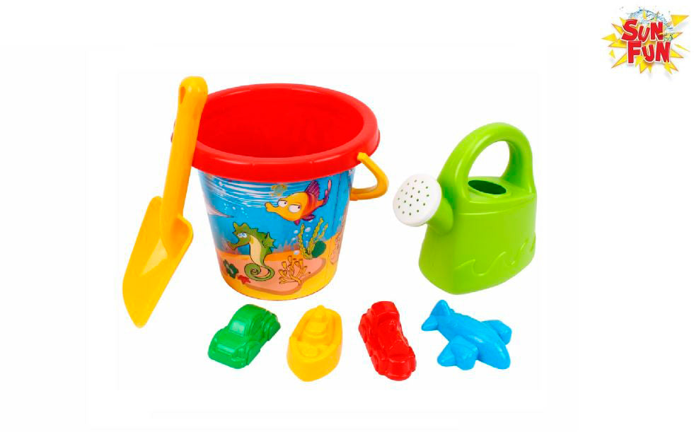 ROOST Sun Fun Sandspielzeug-Set – 7-teilig – 23,0 × 13,0 × 23,0 cm