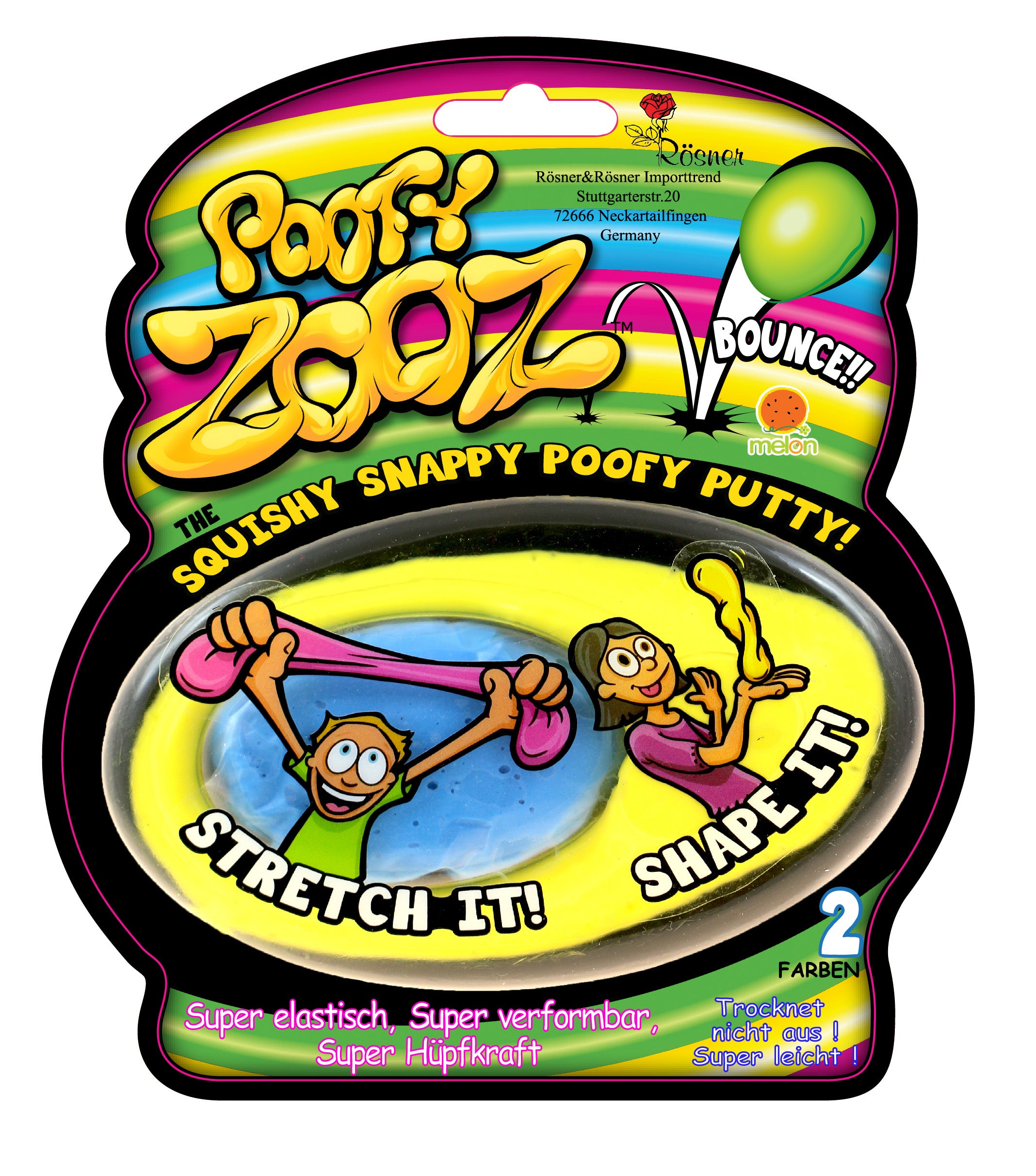ROOST Poofy Zooz 8008 Spielschleim – 17,8 × 3,8 × 15,3 cm