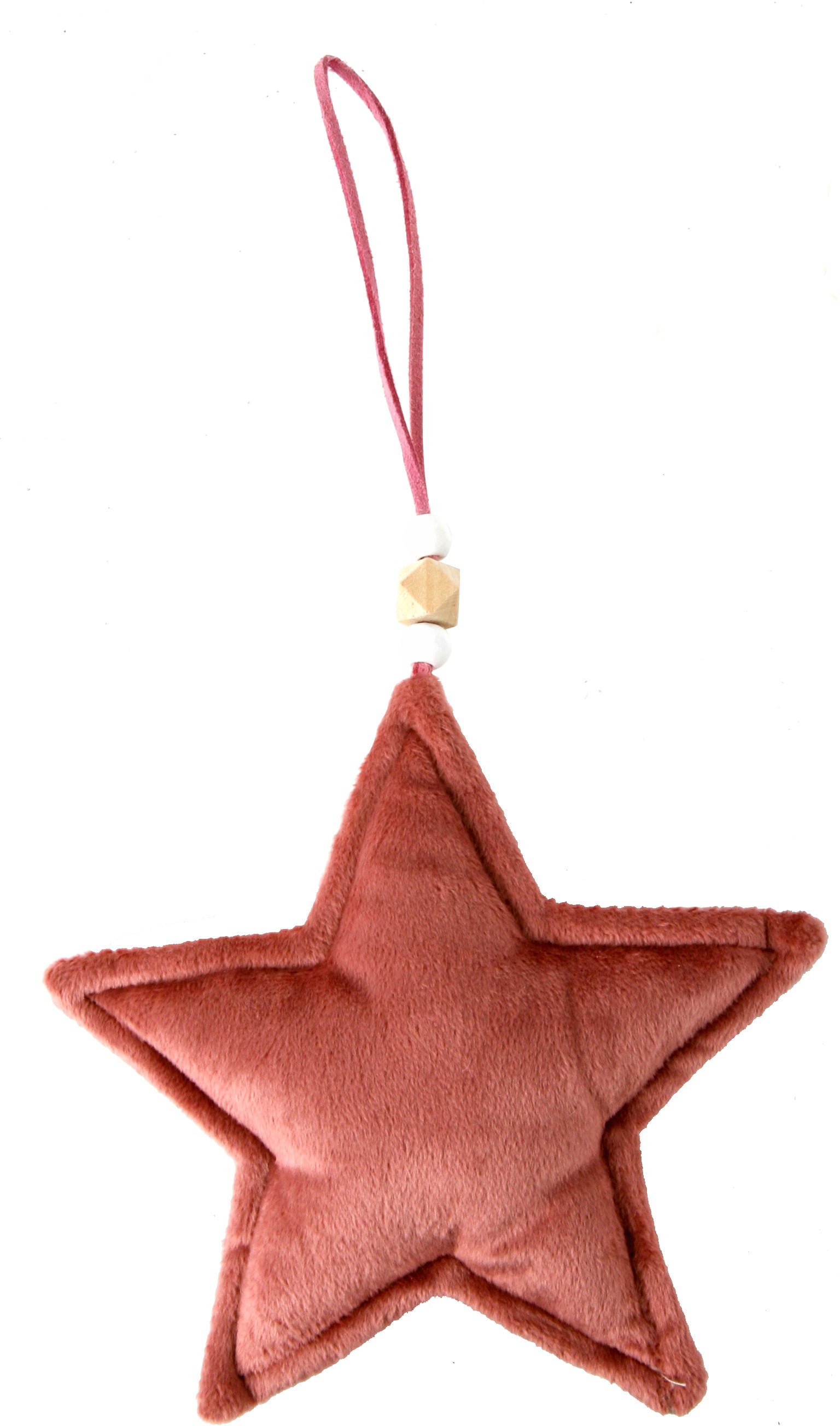 ROOST Weihnachtshänger Stern – 21,3 × 12,3 × 3,2 cm – Samt, Pink