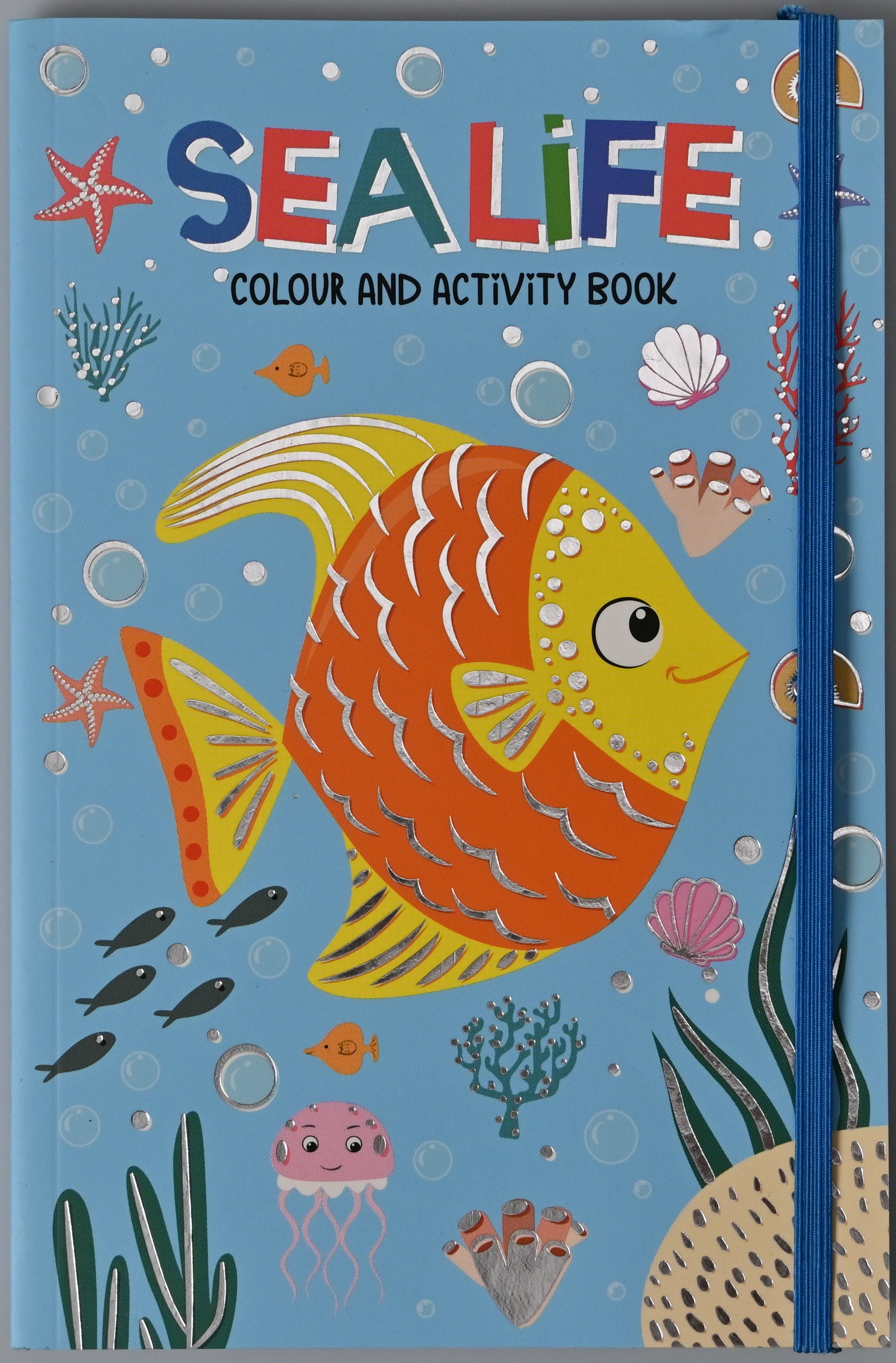 ROOST Malbuch Sea Life – 13,8 × 21 cm – mit Gummiband
