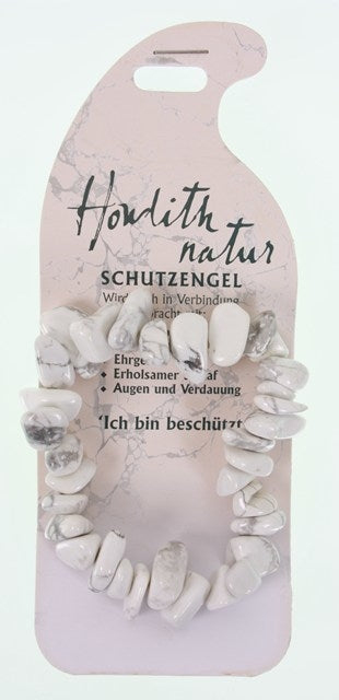 ROOST Armband Schutzengel – 58 × 20 × 155 mm, 37 g – natur – Howlith (Naturstein) – G203