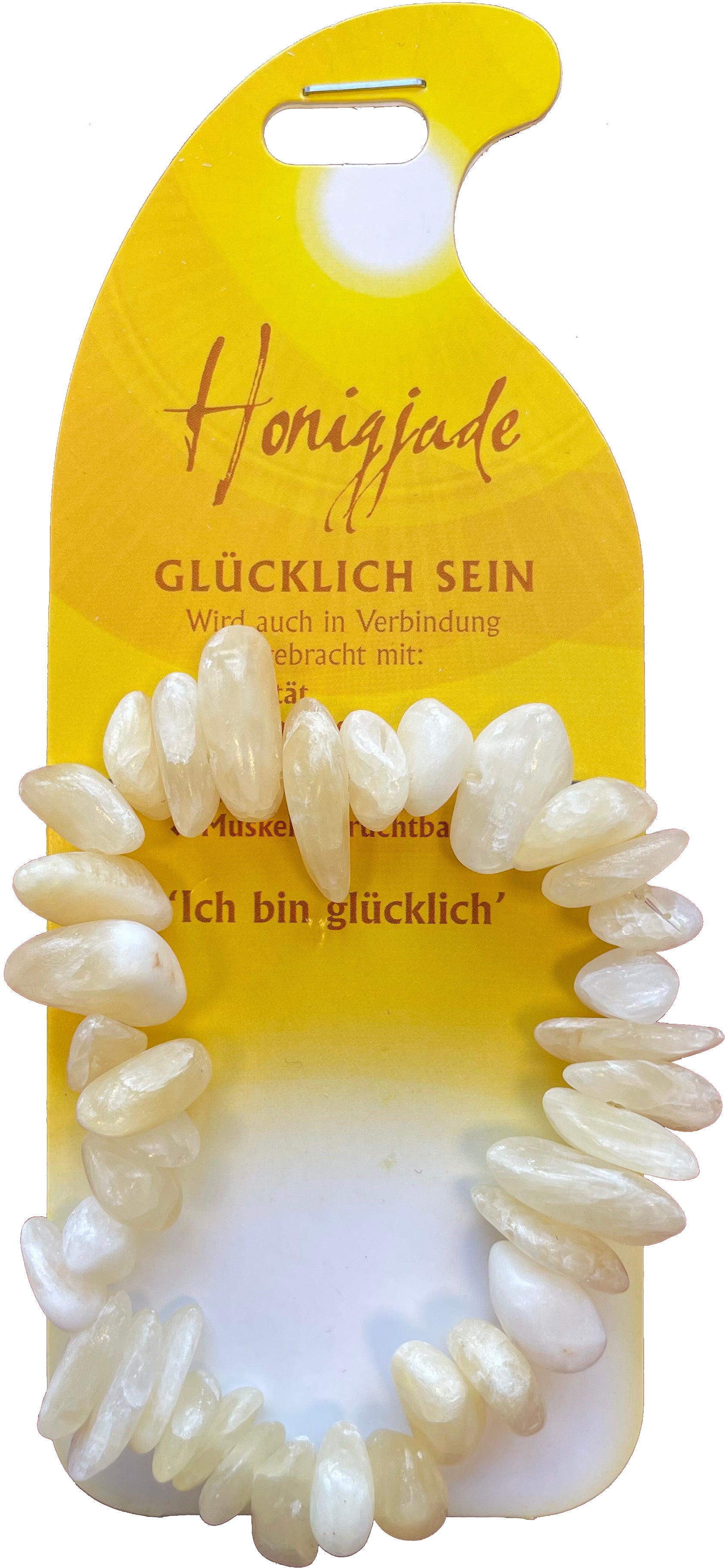 ROOST Armband Glücklich sein G204 – 58×20×155 mm, 34 g – Honigjade