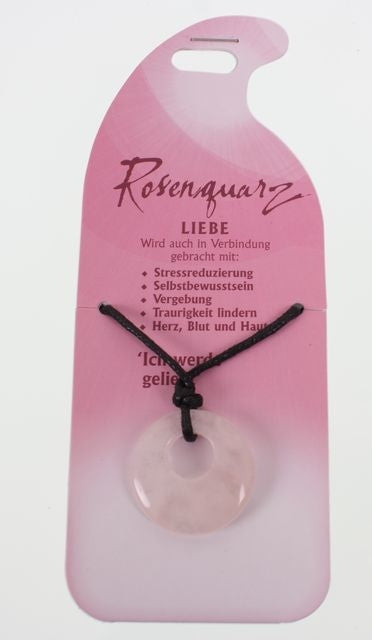 ROOST Halsband Liebe G214 – Rosenquarz – 59×16×153 mm – 14 g