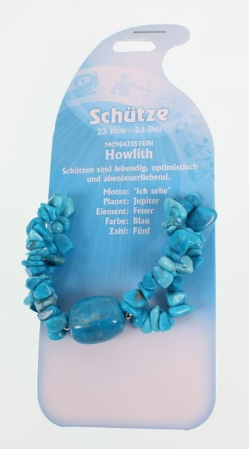 ROOST Armband – Länge 155 mm, türkis, Howlith – Schütze G245