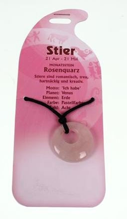 ROOST Halsband Stier G250 – Rosenquarz – 60×18×152 mm, 15 g