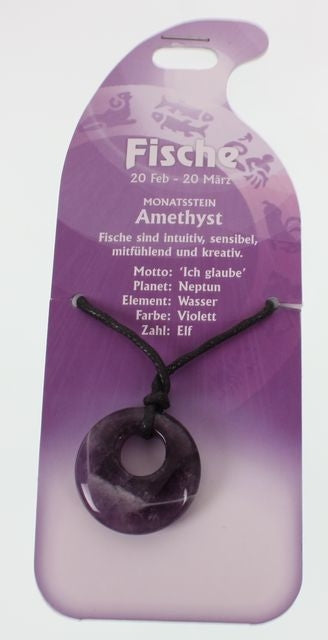 ROOST Halsband – 63 × 18 × 155 mm – Amethyst – Naturstein – Fisch G260 – 15 g