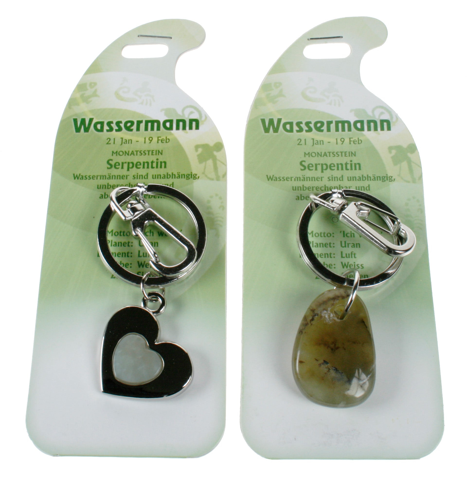ROOST Schlüsselanhänger Wassermann – Serpentin, Sortiert, 153 × 63 × 18 mm