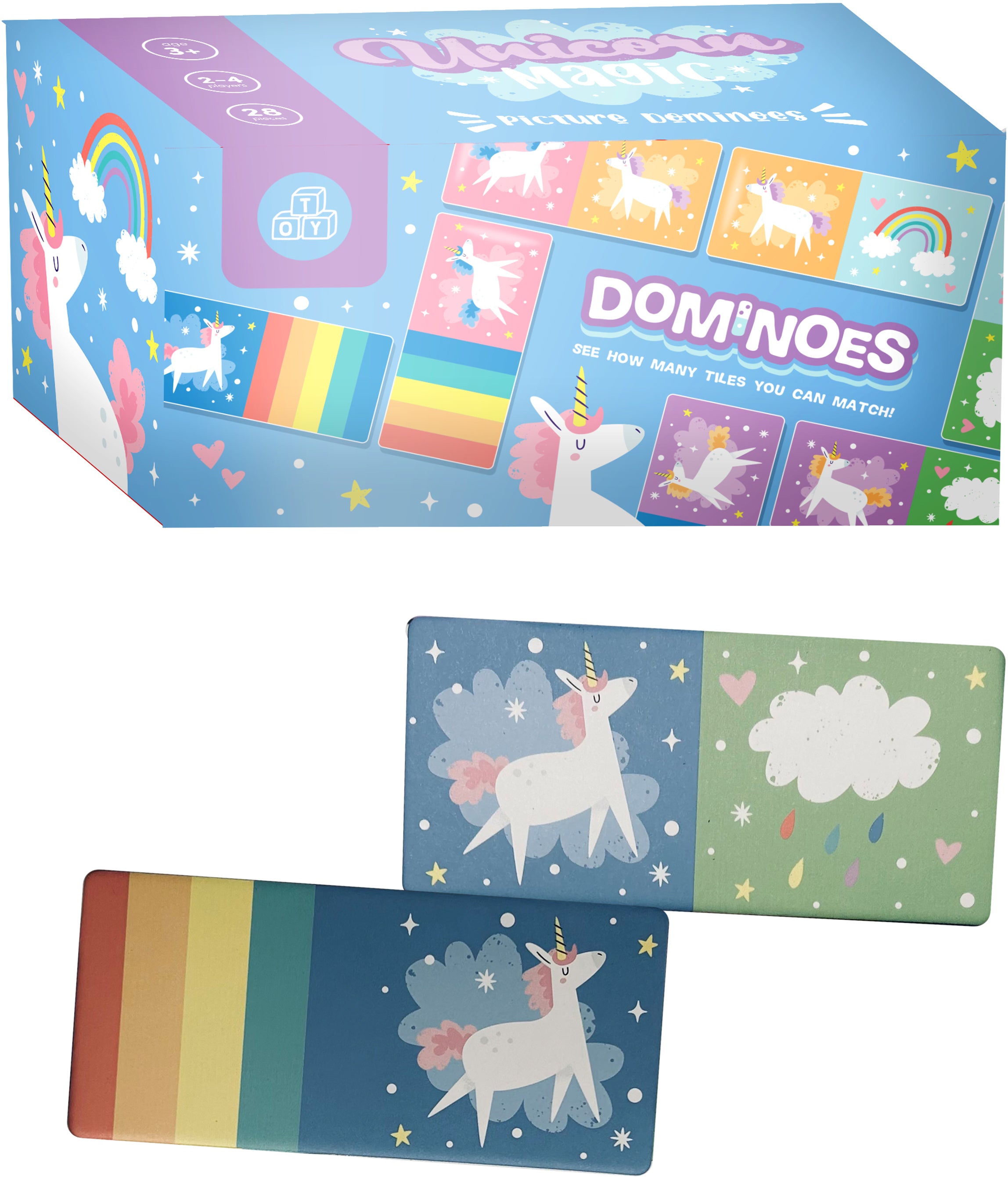 ROOST Kinder Domino-Set Magisches Einhorn – Geschicklichkeitsspiel