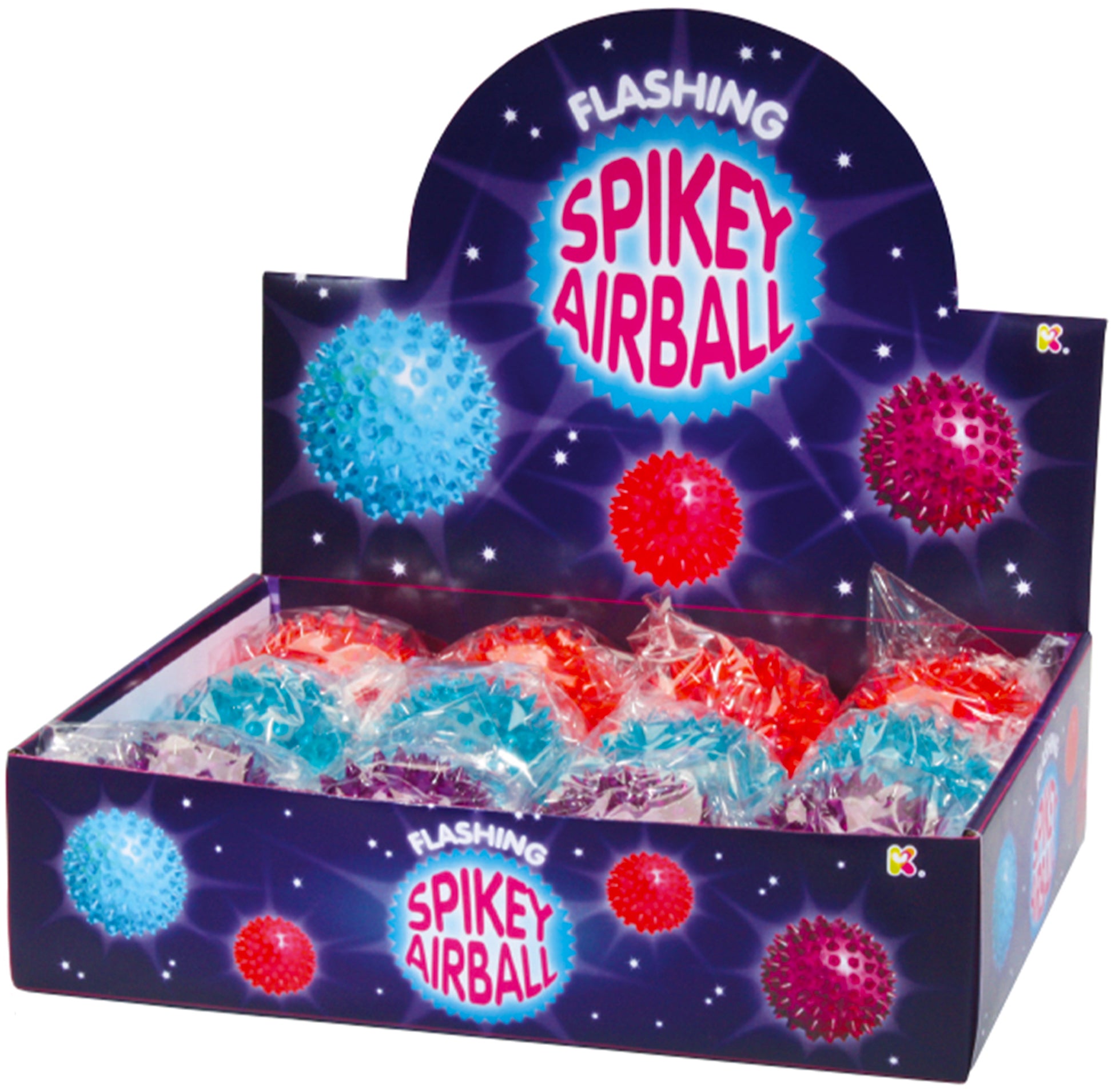 ROOST Fidget-/Stressball – blinkend – Ø 8 cm – ab 3 Jahren – Gummi – mehrfarbig