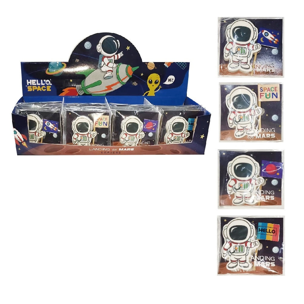 ROOST Motiv-Radiergummi HAE-003 Hello Space – 55 × 50 × 10 mm, farbig sortiert