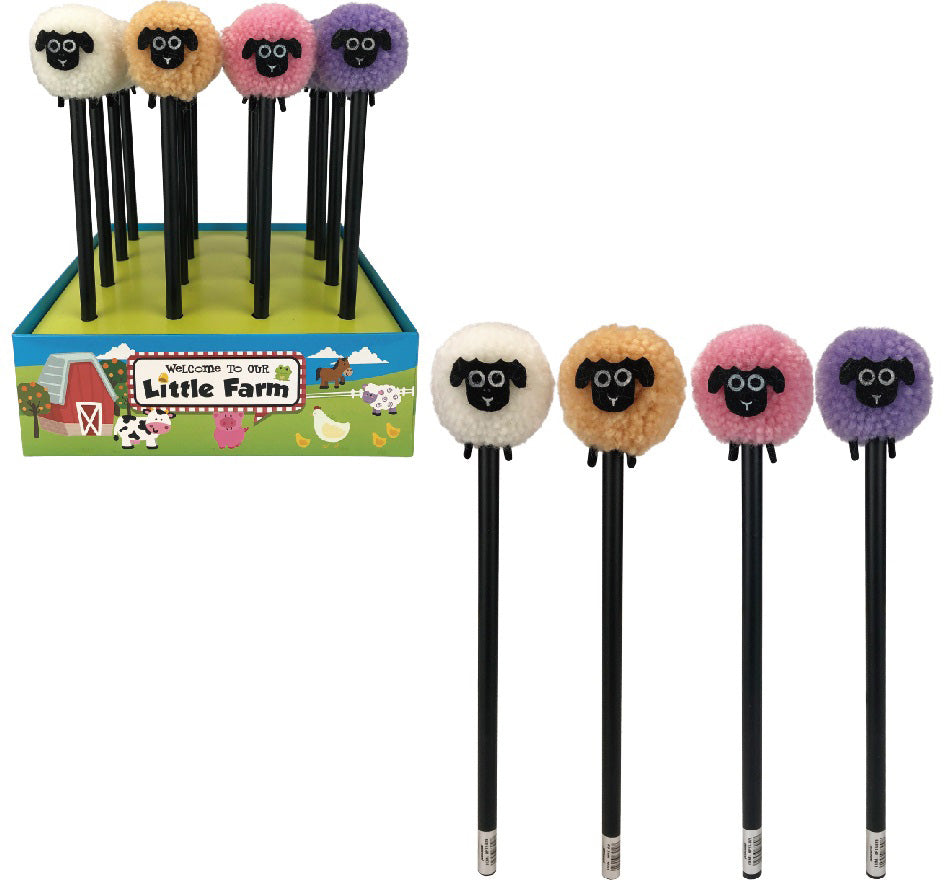 ROOST HPTS-079 Bleistift mit Pompon, Schaf