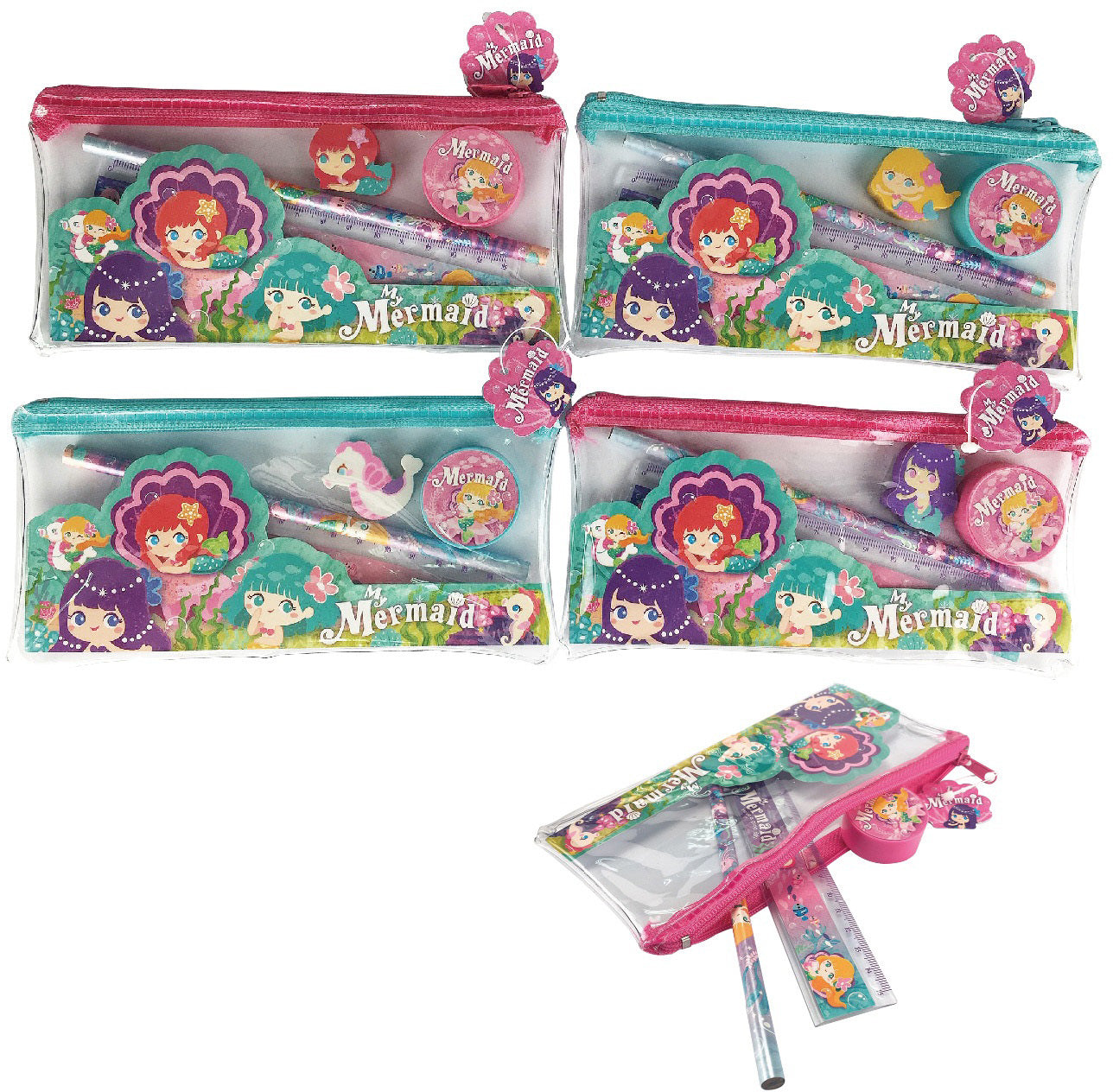 ROOST Schreibset MDST-002 Meerjungfrau – im Etui – mehrfarbig