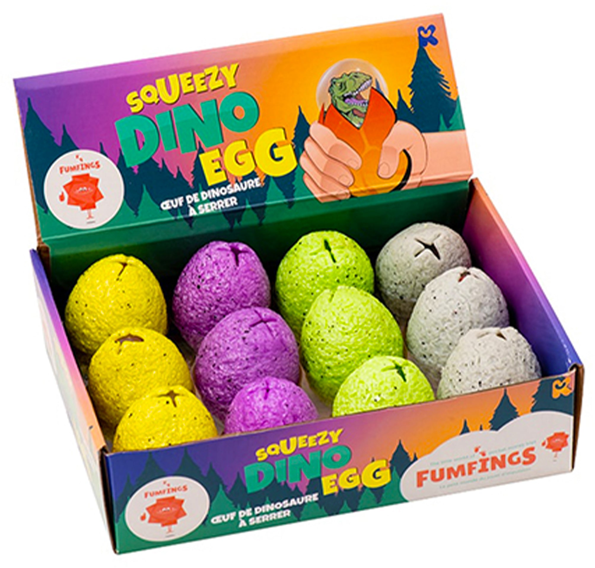 ROOST Fidget/Stressball Dino-Ei – 6,0 × 6,5 × 6,5 cm