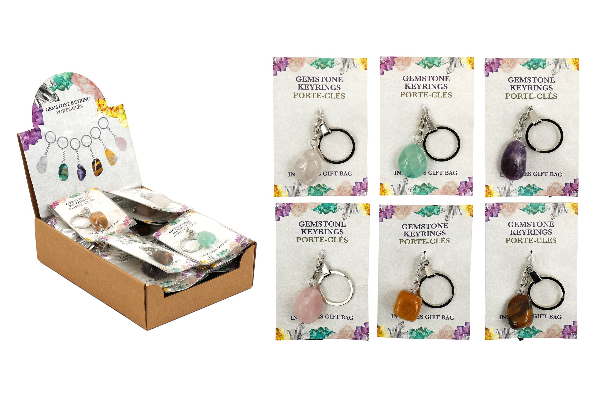 ROOST Schlüsselanhänger Crystal – mit Tasche, Kristall