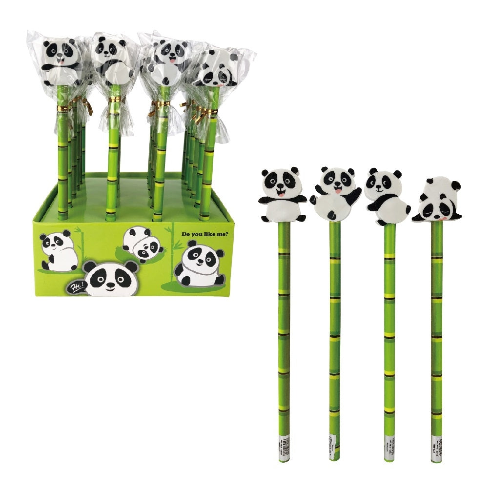 ROOST Panda PDRE-001 Bleistift mit Panda-Topper, assortiert