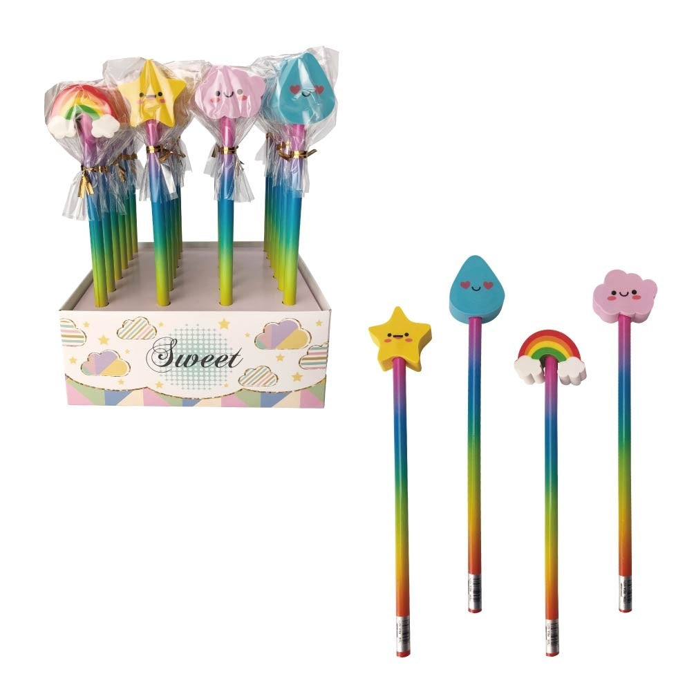 ROOST REA-1071 Bleistifte mit Radiergummi-Toppern – 4er-Set