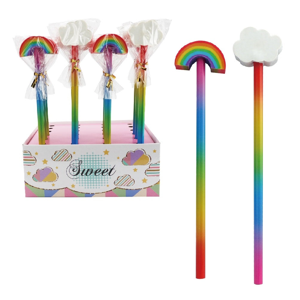 ROOST RET-1073 Bleistift mit Radierer, Wolke, Regenbogen