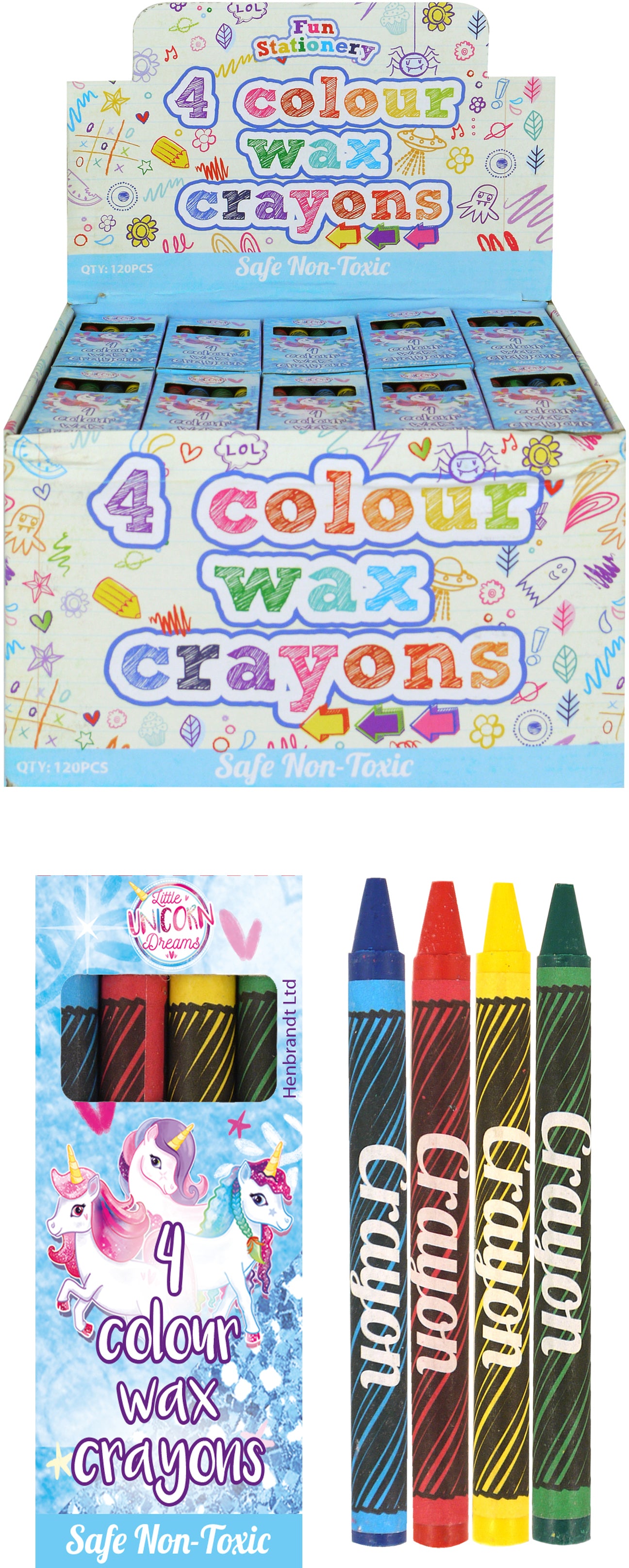 ROOST Einhorn Wachsmalkreiden – 4 Farben