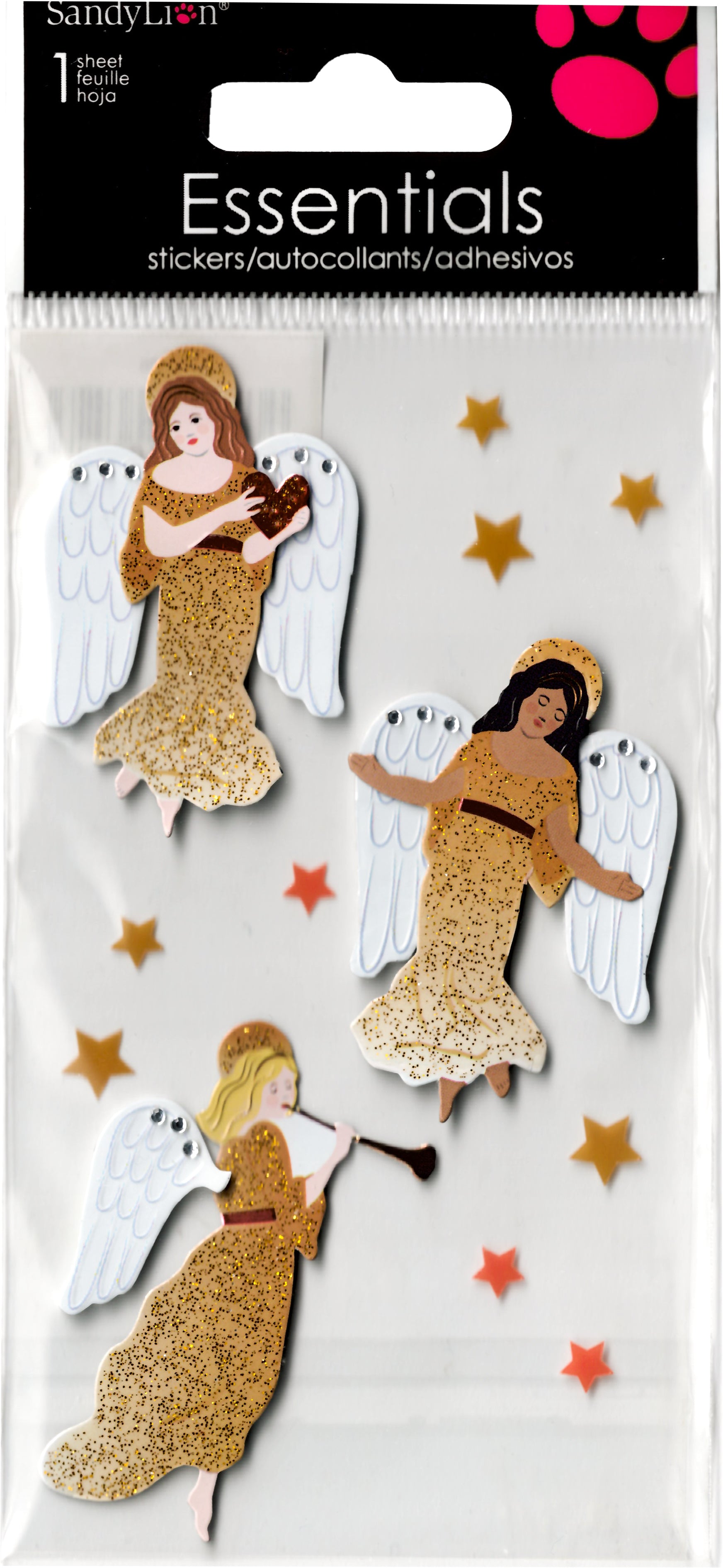 ROOST Sticker, Engel, gold/weiss, 70 × 10 × 151 mm