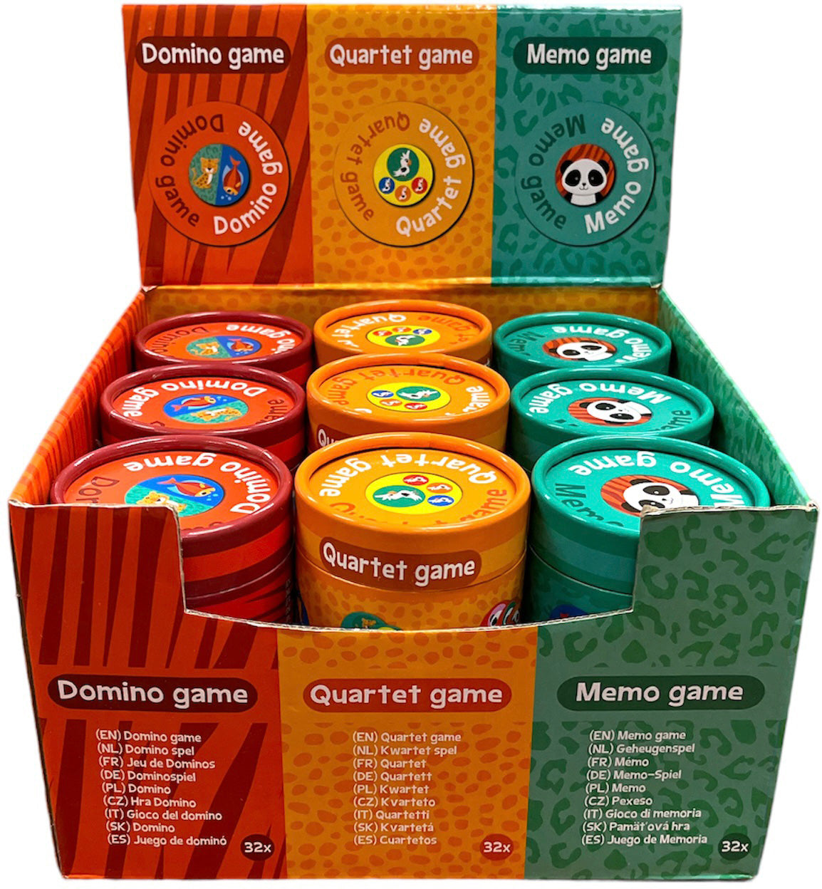 ROOST Spiel in Schachtel SP981 – Domino, Memory, Quartett