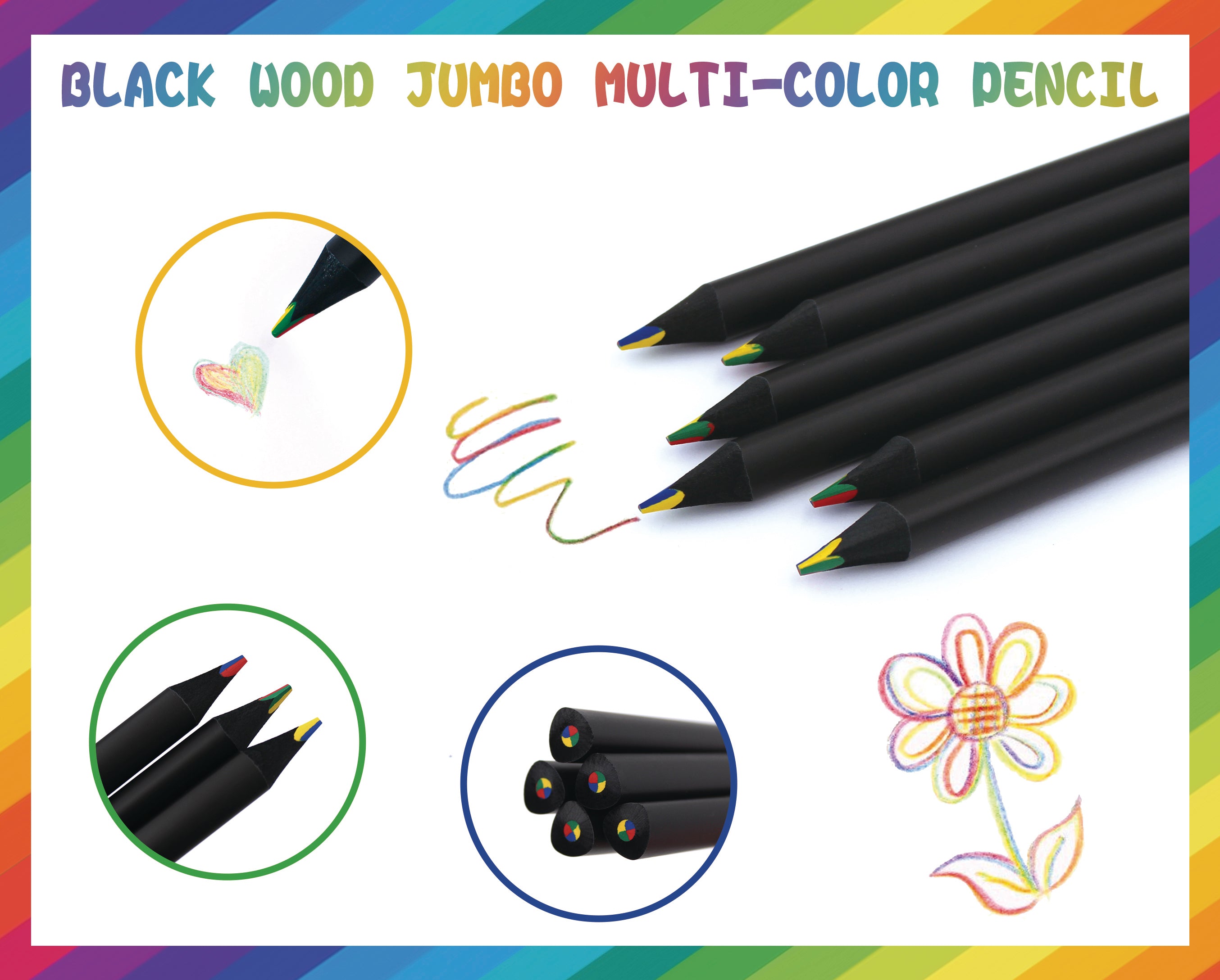 ROOST Mehrfarbenstift – 4 Farben, Jumbo, Dreikant